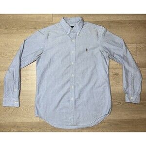 Polo Ralph Lauren Men’s Blue Button Up Shirt Size Medium M Embroidered